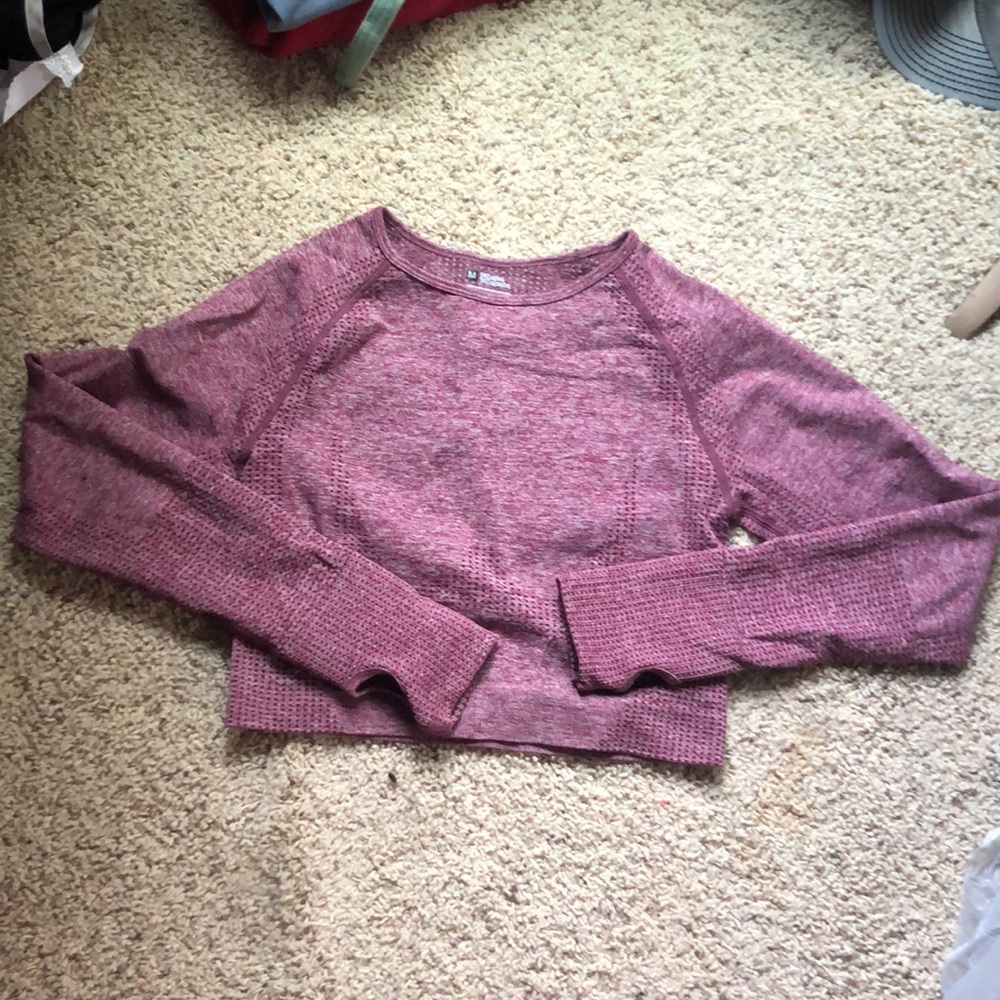 Purple cropped workout top